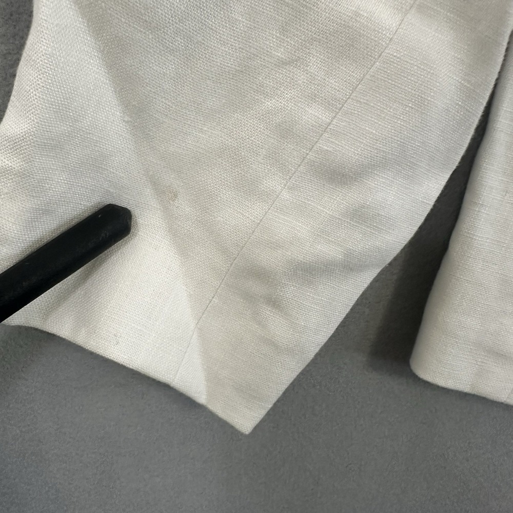 Lauren Ralph Lauren White Linen Blazer Career Minimalist Women's Size 14 - READ - Picture 3 of 16